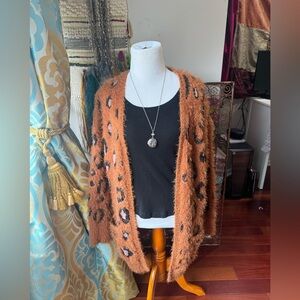 Mudd size medium cardigan animal print